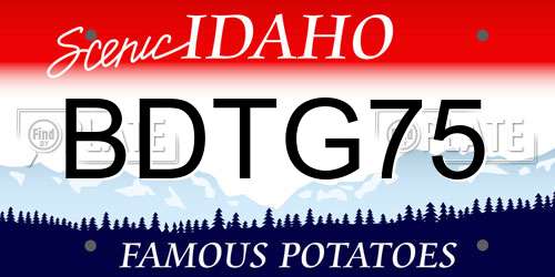 BDTG75 Idaho License Plate