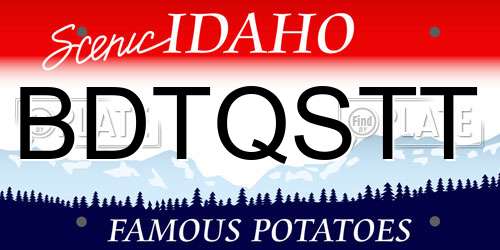 BDTQSTT Idaho License Plate