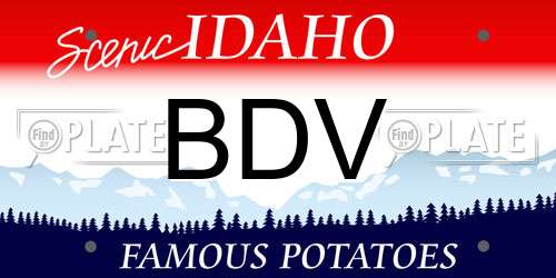 BDV Idaho License Plate