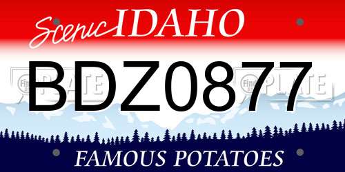 BDZ0877 Idaho License Plate