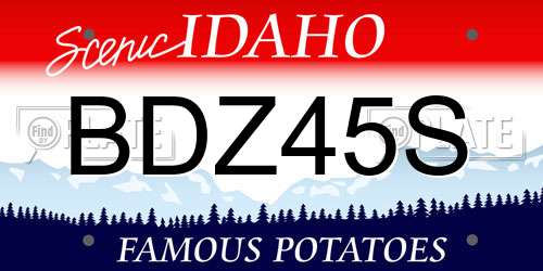 BDZ45S Idaho License Plate