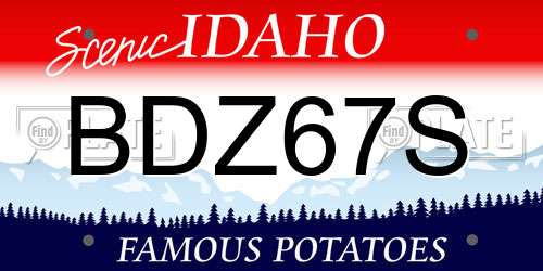 BDZ67S Idaho License Plate