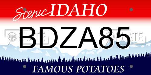 BDZA85 Idaho License Plate