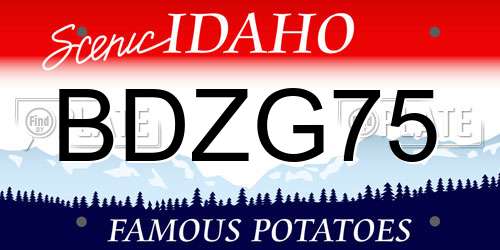 BDZG75 Idaho License Plate