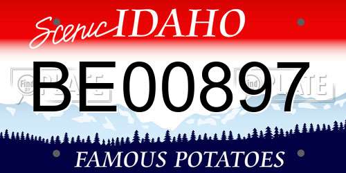 BE00897 Idaho License Plate