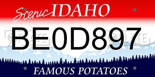 BE0D897 Idaho License Plate