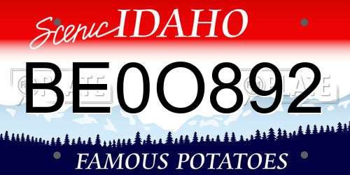 BE0O892 Idaho License Plate