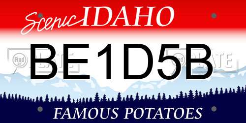 BE1D5B Idaho License Plate