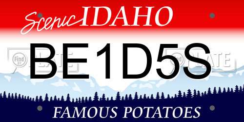BE1D5S Idaho License Plate