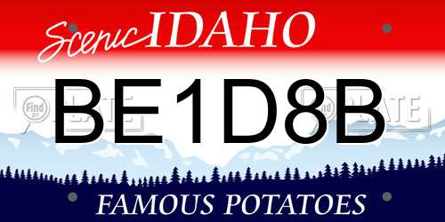 BE1D8B Idaho License Plate