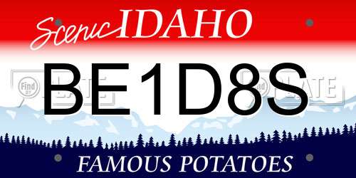 BE1D8S Idaho License Plate