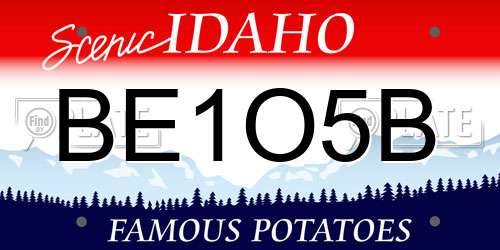 BE1O5B Idaho License Plate