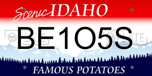 BE1O5S Idaho License Plate