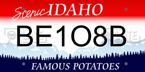 BE1O8B Idaho License Plate