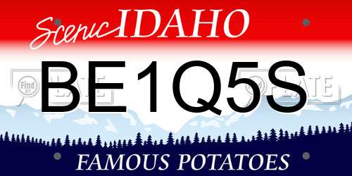 BE1Q5S Idaho License Plate