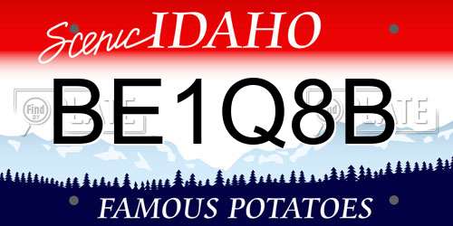 BE1Q8B Idaho License Plate