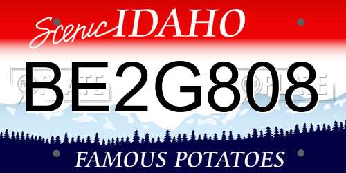 BE2G808 Idaho License Plate