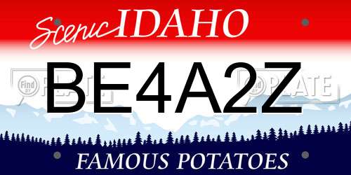 BE4A2Z Idaho License Plate