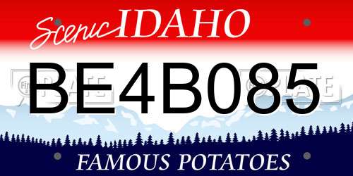 BE4B085 Idaho License Plate