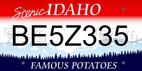 BE5Z335 Idaho License Plate