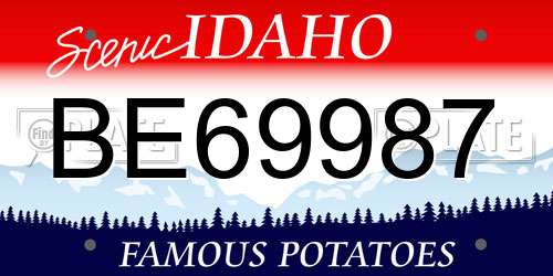 BE69987 Idaho License Plate