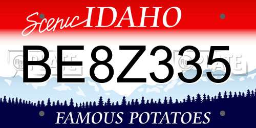 BE8Z335 Idaho License Plate