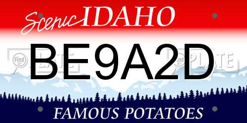 BE9A2D Idaho License Plate