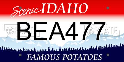 BEA477 Idaho License Plate