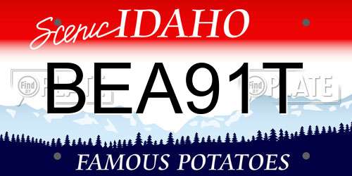 BEA91T Idaho License Plate