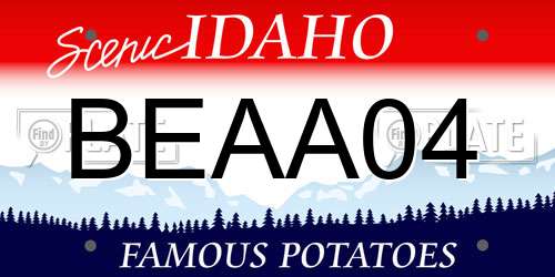 BEAA04 Idaho License Plate