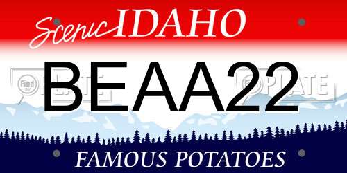 BEAA22 Idaho License Plate