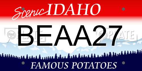 BEAA27 Idaho License Plate
