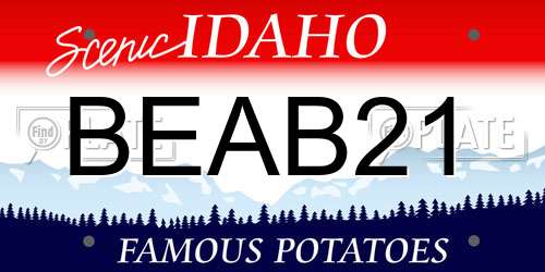 BEAB21 Idaho License Plate
