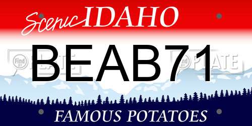 BEAB71 Idaho License Plate