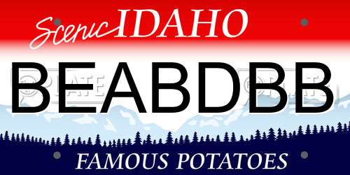 BEABDBB Idaho License Plate