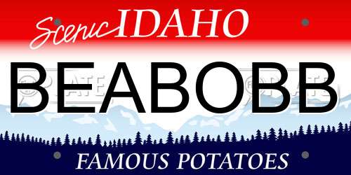 BEABOBB Idaho License Plate