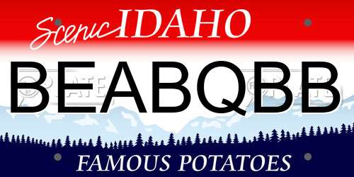 BEABQBB Idaho License Plate
