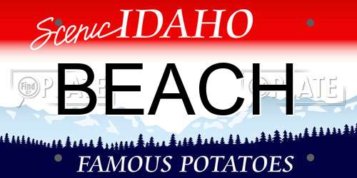 BEACH Idaho License Plate