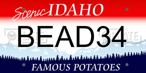 BEAD34 Idaho License Plate