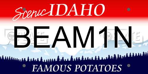 BEAM1N Idaho License Plate