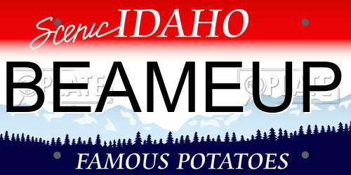 BEAMEUP Idaho License Plate