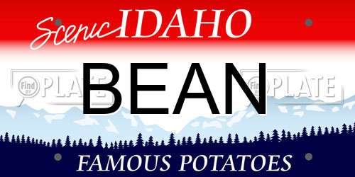 BEAN Idaho License Plate