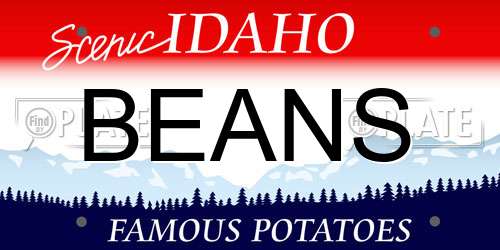 BEANS Idaho License Plate