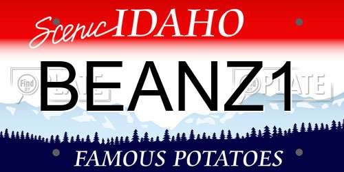 BEANZ1 Idaho License Plate
