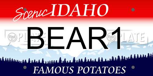 BEAR1 Idaho License Plate