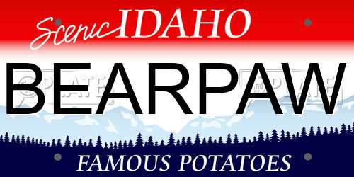 BEARPAW Idaho License Plate
