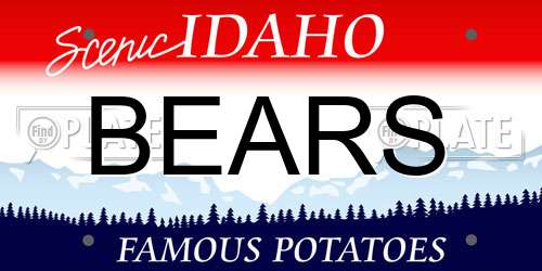 BEARS Idaho License Plate