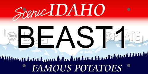 BEAST1 Idaho License Plate