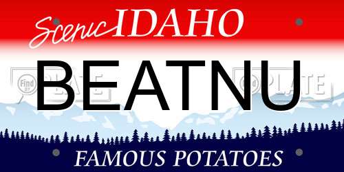 BEATNU Idaho License Plate