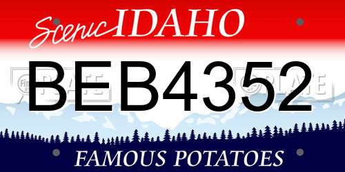 BEB4352 Idaho License Plate
